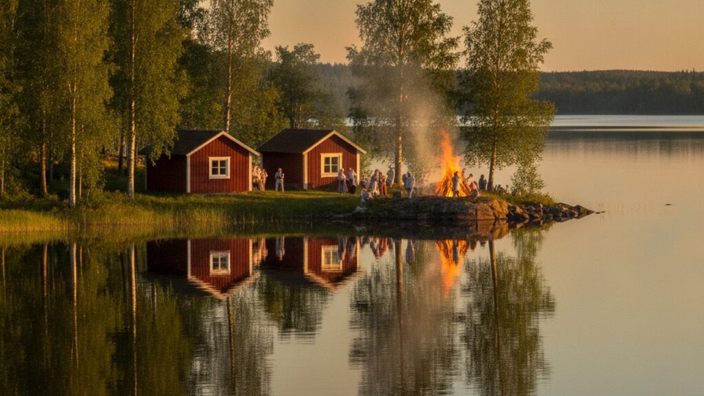 Mittsommerfest am See in Finnland – Feiertage in Finnland 2026