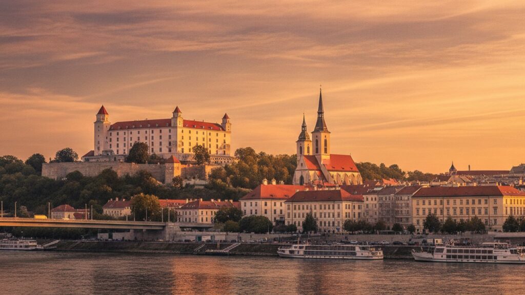 Bratislava Altstadt und Burg an der Donau – Feiertage in der Slowakei 2026